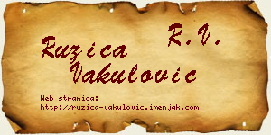 Ružica Vakulović vizit kartica